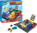 Rush Hour traffic jam logic game by ThinkFun featuring a board with colorful plastic vehicles arranged in a grid, challenge card included, designed for ages 8 and up. A single player game that ignites your mind with 40 new challenges.
