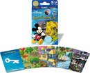 Disney Eye Found It!® Card Game by Ravensburger featuring a colorful packaging with characters like Mickey Mouse. The game includes various hidden picture cards depicting different Disney realms, encouraging players to explore and find items in the illustrations. Suitable for ages 3 and up, it's a fun activity for 2 or more players.