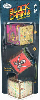 Block Chain Pirates by Thinkfun is a mechanical puzzle featuring three interlocked blocks with vibrant pirate-themed graphics. Each block presents unique challenges, mixing fun and creativity. Ideal for ages 8 and up, this innovative puzzle enhances critical thinking and problem-solving skills while providing an engaging experience for individuals or groups.