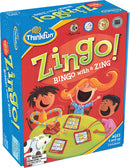 Zingo! by ThinkFun, a vibrant and engaging bingo game for kids featuring a colorful box with excited children and a playful design. Perfect for 2 to 6 players aged 4 and up, it combines fun with educational value, encouraging quick thinking and social interaction.