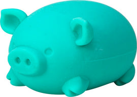 A bright turquoise NeeDoh Dig It Pig fidget toy, shaped like a cartoon pig with rounded features and small ears. The toy is made from a soft, squishy material, perfect for stress relief and sensory play.