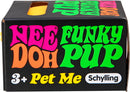 The NeeDoh Funky Pup by Schylling is a colorful, squishy stress toy shaped like a cute dog. Its vibrant design features bold lettering in pink, orange, and green, and it's perfect for relieving stress or sensory play. Suitable for ages 3 and up, this toy is both fun and tactile, making it a delightful companion for kids and adults alike.