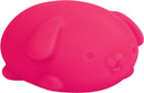A bright pink NeeDoh Funky Pup toy by Schylling, shaped like a cute, plump puppy with floppy ears and an adorable face. The soft, squishy material makes it perfect for squeezing, providing sensory relief and fun.