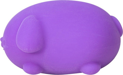 The NeeDoh Funky Pup by Schylling is a soft, squishy, purple stress-relief toy shaped like a cartoon dog. Its rounded body and cute features provide a tactile experience, perfect for squeezing and calming stress.