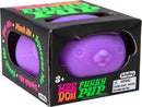 NeeDoh Funky Pup by Schylling is a vibrant purple fidget toy designed for stress relief and sensory play. The cute pup shape promotes tactile engagement, making it perfect for both kids and adults. The packaging showcases the toy with a fun, playful design and highlights its squeezable features. Recommended for ages 3 and up.