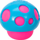 The Needoh Groovy Shroom is a playful, soft sensory toy designed in a vibrant blue and pink color scheme. It features a mushroom shape with rounded edges and several holes, making it perfect for squeezing, fidgeting, or stress relief. Ideal for both kids and adults, this fidget toy encourages tactile interaction and provides a fun sensory experience.