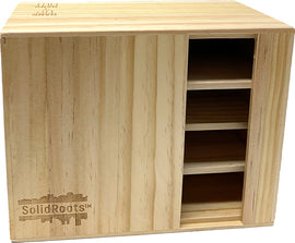 The Device Detox Box by Solid Roots is a wooden storage solution designed to help you declutter your gadgets. It features a minimalist, natural wood finish and includes shelves for organizing electronic devices, promoting a cleaner and more mindful space. Ideal for tech enthusiasts looking to simplify their environment.