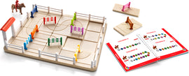 Horse Academy by Smart Toys & Games is a mechanical puzzle set featuring a horse figure, colorful jumps, and a puzzle board. It includes challenge cards for engaging gameplay that tests logic and problem-solving skills. Ideal for horse lovers and puzzle enthusiasts.