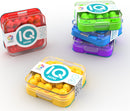 IQ Mini Assorted by Smart Toys & Games. A collection of vibrant mechanical puzzles presented in colorful boxes, featuring various colors of plastic pieces inside. The puzzle encourages logical thinking and problem-solving skills for ages 6 and up. Suitable for one player, ideal for travel and easy storage.