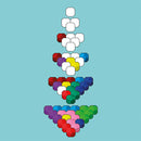 The IQ Six Pro from Smart Toys & Games is a captivating mechanical puzzle featuring colorful hexagonal and octagonal pieces arranged in structured tiers. The design highlights varying shapes and colors, inviting players to explore spatial reasoning and problem-solving skills.