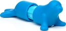 A bright blue seal toy from Smartmax My First Animal series. The seal is designed with a smooth, rounded body and features a cute face. The back part of the seal has a removable section in a contrasting color, ideal for interactive play and educational activities for young children.
