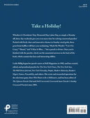 The back cover of the 'Three-Day Weekend Crosswords' puzzle book by Sterling Publishing Company. The design features a bold blue background with engaging text that promotes lively crossword puzzles themed around holidays. Included are the author's credentials and a brief description of the book's contents, emphasizing innovative clues and thematic crossword challenges.