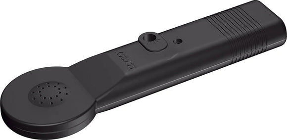 The Spy Labs: Pocket Metal Detector by Thames & Kosmos is a compact and sleek device designed for efficient metal detection. Its black body features a circular sensor head with perforations for enhanced accuracy. A single button rests on the top for easy operation, making it convenient for users seeking to uncover hidden metallic objects.