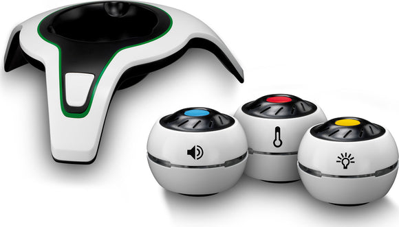 The Sensors Alive DIY kit by Thames & Kosmos features a sleek base station and three interactive sensors: sound, temperature, and light. This engaging kit encourages hands-on physics exploration for kids and educators alike, demonstrating scientific principles through exciting experiments and projects.