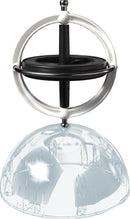 Thames & Kosmos Gyroscope displayed on a white background. The gyroscope features a transparent dome base with a central black rotating disc surrounded by a white orbiting ring that showcases its mechanical design. Ideal for educational play and demonstrating principles of physics.