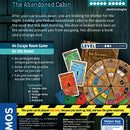 Exit: The Abandoned Cabin is a thrilling escape room game designed for home play. The image shows the game box featuring captivating graphics, intriguing cards, and a game wheel. Players must solve various puzzles themed around a mysterious cabin to escape before time runs out. The game includes detailed components like clue cards and hints, promoting teamwork and critical thinking skills in a creative and engaging manner.