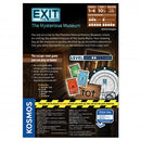 Exit: The Mysterious Museum game by Thames & Kosmos. This cooperative escape room game allows 1-4 players to solve mysteries in the Florence Natural History Museum. The packaging displays colorful game components including cards and a game wheel, emphasizing the fun of unraveling an engaging storyline.