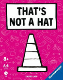 That's Not a Hat by Ravensburger is a fun and engaging game designed for 3 to 8 players aged 8 and up. The bright pink box features a playful illustration of a cone with the title prominently displayed in bold lettering. This game emphasizes creativity and quick thinking, making it an excellent choice for family game nights.
