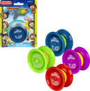 Duncan First Yo! Yo-Yo assorted colors including blue, green, purple, and red. The packaging features playful cartoon children and the text 'Feel the Softness!'. This beginner-friendly yo-yo is perfect for kids, ages 5 and up.