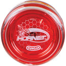 The Hornet Pro Looping Yo-Yo by Duncan features a vibrant red exterior with a honeycomb pattern and the Hornet logo prominently displayed. This yo-yo is designed for advanced tricks and looping performance, offering smooth spins and durability for both beginners and experienced yo-yo enthusiasts.