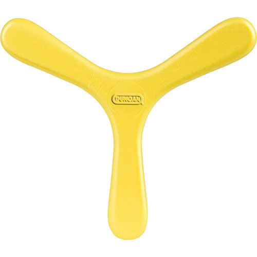 The Duncan Indoor Boomerang is a vibrant yellow boomerang designed for indoor use, featuring a unique three-pronged shape that ensures easy throws and great flight. Perfect for skilled throwers and beginners alike, it delivers hours of fun while enhancing hand-eye coordination and throwing skills.