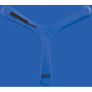 A blue Outdoor Boomerang made by Duncan, featuring a smooth, aerodynamic design perfect for outdoor play. Its lightweight material ensures optimal flight performance, making it ideal for fun activities in parks or backyards.