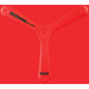 A bright red Outdoor Boomerang made by Duncan, featuring a Y-shaped design. It's lightweight and designed for outdoor play, perfect for throwing and catching.