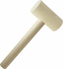A wooden mallet with a round head and a long handle, designed for various DIY applications. The mallet features a smooth finish, ideal for gentle tapping without damaging surfaces.