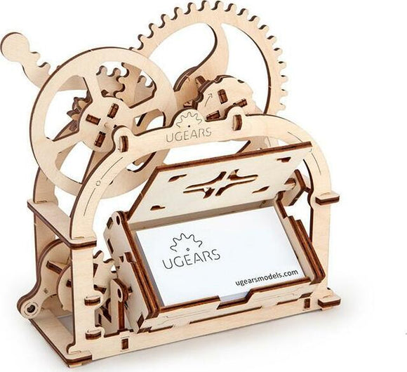 The UGears 3D Mechanical Box is an intricate DIY kit featuring wooden gears and a box mechanism. The design showcases a combination of art and engineering, making it a perfect project for enthusiasts. The mechanical components and creative structure invite exploration and hands-on engagement.