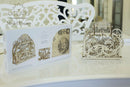 UGears 3D Model Theater DIY kit displayed on a white surface, showcasing intricate wooden gears and a detailed design. The packaging is next to the model, emphasizing its mechanical structure.
