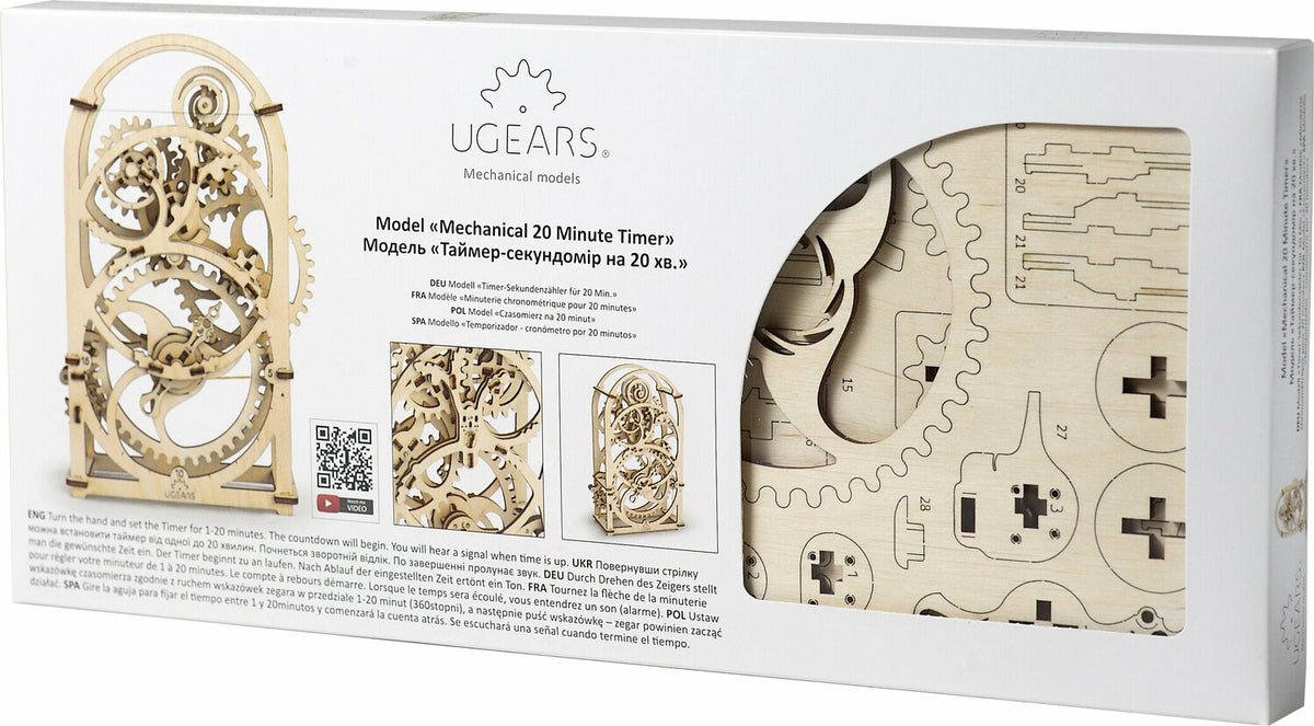 UGears 3D: Mechanical 20 Minute Timer DIY Kit | EurekaPuzzles