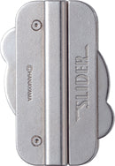 The Cast Slider by Hanayama is a uniquely designed mechanical puzzle featuring a sleek, silver finish. Its compact build includes two main sliding components that challenge users to figure out how to separate them, offering an engaging brain teaser experience. Ideal for puzzle enthusiasts, it combines aesthetic minimalism with complex problem-solving mechanics.