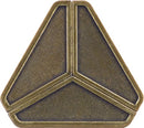 The Cast Delta mechanical puzzle by Hanayama features a sleek, triangular design with three distinct segments. Its metallic finish offers an elegant look, perfect for both display and problem-solving. This brain teaser challenges users to disentangle the pieces while enhancing cognitive skills and providing hours of stimulating entertainment.