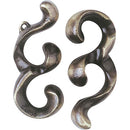 The Cast Baroq puzzle by Hanayama features an intricate design of intertwined bronze-like metal pieces, each showcasing elegant curves and a polished finish. This mechanical puzzle is both visually appealing and mentally stimulating, challenging users to separate the pieces and then reassemble them. Ideal for puzzle enthusiasts seeking a unique challenge.