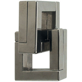 The Cast Quartet by Hanayama is a challenging mechanical puzzle featuring an intricate design of interlocking metal pieces. The shiny, silver-toned finish gives it a sleek and modern look, making it both an engaging puzzle and a stylish object d'art. Ideal for puzzle enthusiasts and those who enjoy tactile challenges, this puzzle tests your spatial reasoning and problem-solving skills.