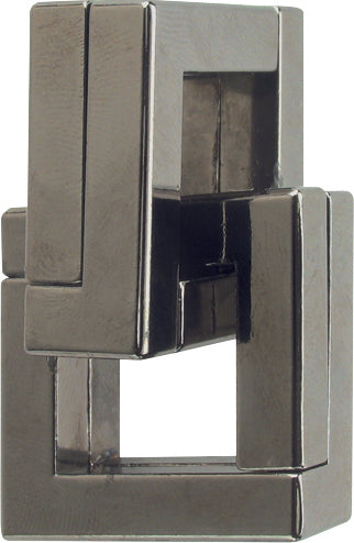 The Hanayama Cast Quartet is a stylish mechanical puzzle made from shiny metal pieces that interlock in a complex design. Its sleek construction features geometric shapes that challenge users to separate and reassemble it, offering a stimulating brain teaser experience. Perfect for puzzle enthusiasts and collectors alike.