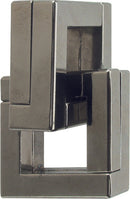 The Hanayama Cast Quartet is a stylish mechanical puzzle made from shiny metal pieces that interlock in a complex design. Its sleek construction features geometric shapes that challenge users to separate and reassemble it, offering a stimulating brain teaser experience. Perfect for puzzle enthusiasts and collectors alike.