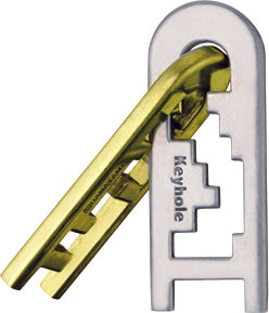 The Hanayama Cast Keyhole is a beautifully designed mechanical puzzle featuring a unique keyhole shape. Made from high-quality metal, the puzzle consists of two interconnected pieces, one gold and one silver, that challenge users to disentangle them. Ideal for puzzle enthusiasts, it combines aesthetic appeal with brain-teasing fun, making it a perfect addition to any collection.