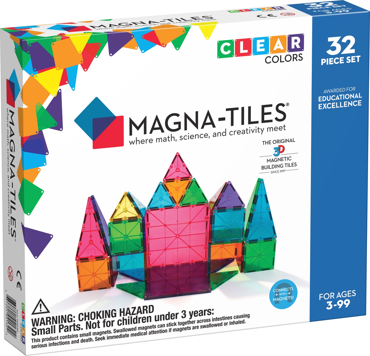Magna Tiles Clear Colors - 32 Piece Set