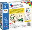 Magna Tiles Cars - 2 Piece Expansion Set includes two colorful, transparent toy vehicles designed for use with Magna Tiles. Children can engage in hands-on play by integrating these cars into their magnetic tile structures, creating mazes and racetracks. The product features vibrant colors like green, yellow, and orange, enhancing imaginative creativity and educational play.