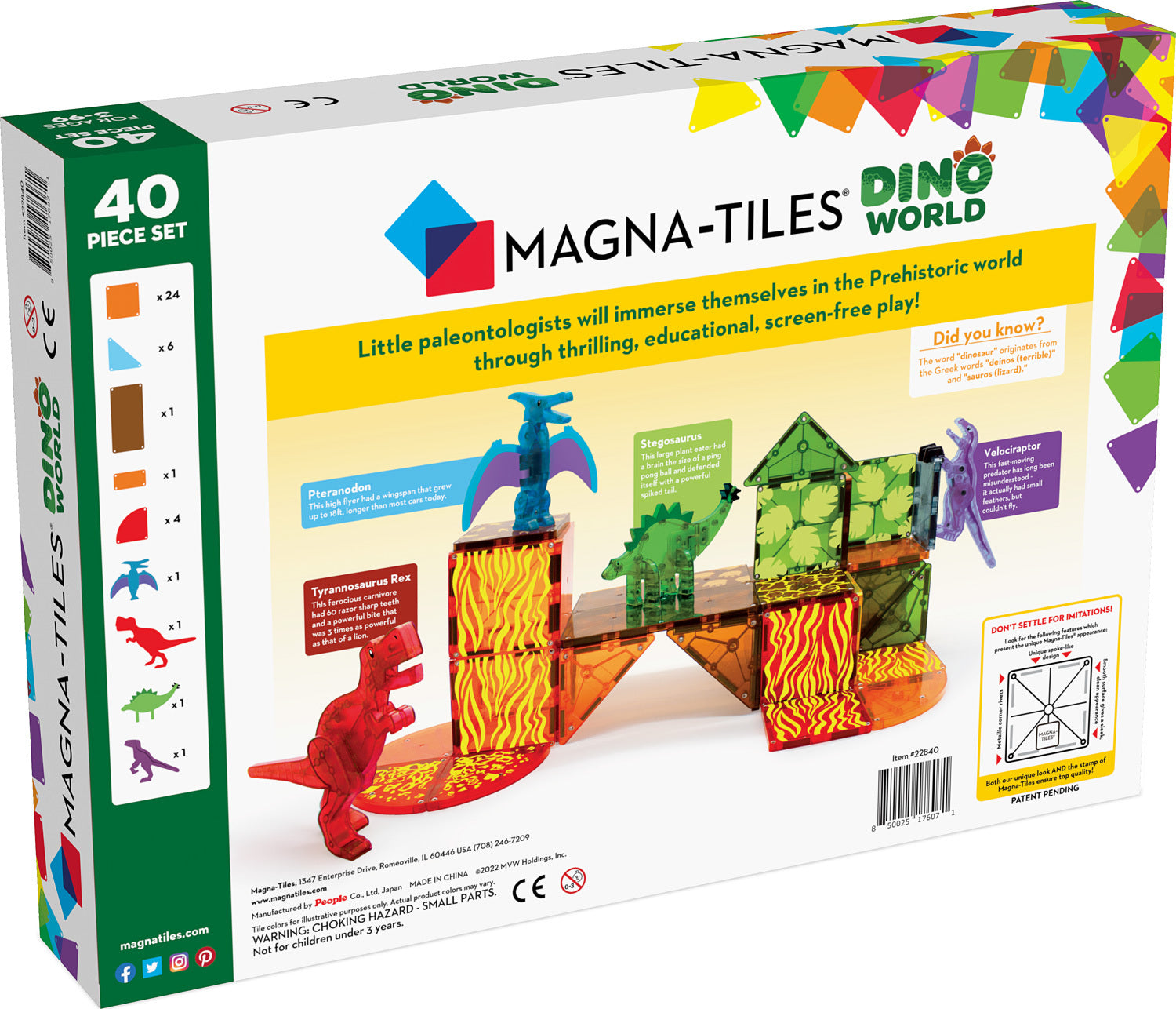 Magna Tiles Dino World - 40 Piece Set