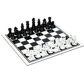 Elegant 13.75-inch glass chess set featuring clear and frosted pieces on a classic black and white checkered board, perfect for strategic gameplay and display.
