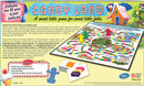 Candy Land game by Winning Moves, featuring a colorful game board with paths of candy and themed locations like Lollipop Mountain and Gingerbread Plum Tree. Includes game pieces in the shape of gingerbread men, a deck of cards, and instructions, perfect for family fun and teaching children about colors and following directions.